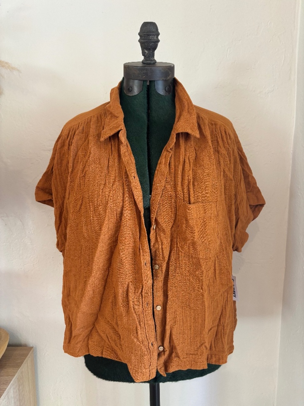 Cropped camp shirt
